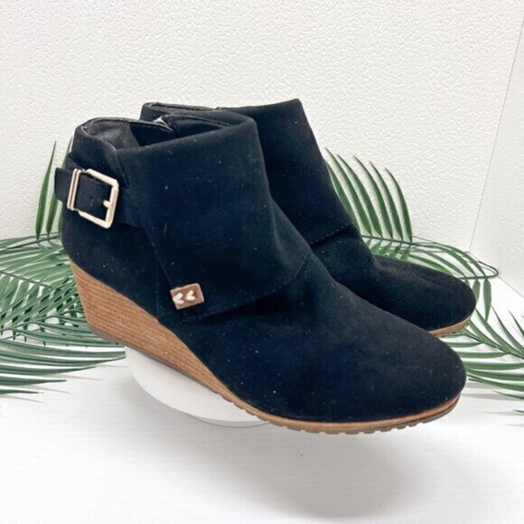 Dr. Scholl's Shoes - Dr. Scholls Womens Black Cameo Wedge Bootie Boots Shoes Size 7